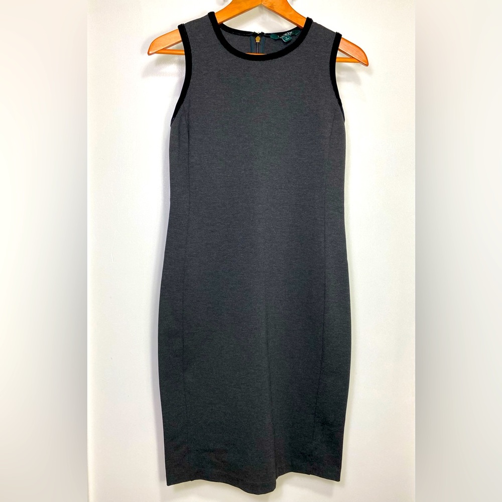 Lauren Ralph Lauren Dark Gray Sheath Sleeveless Career Women’s Mini Dress, S